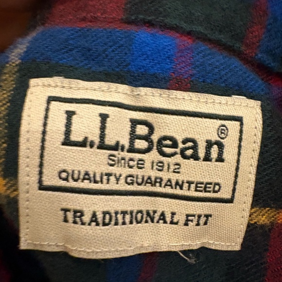 L.L. Bean Men's Plaid Button Down Shirt - Red, Blue, Green - Picture 2 of 3
